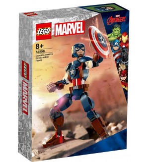 Конструктор LEGO Marvel Super Heroes - Фигура за изграждане капитан Америка (76258)