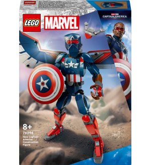 Конструктор LEGO Marvel Super Heroes - Нова фигура за конструиране на Капитан Америка (76296)
