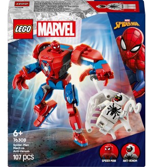 Конструктор LEGO Marvel Super Heroes - Спайдърмен-робот срещу Анти-Венъм (76308)