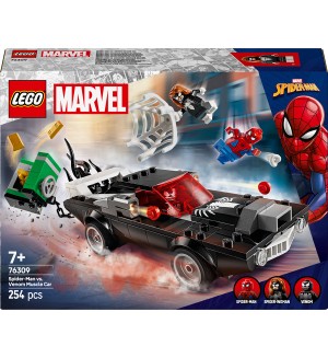 Конструктор LEGO Marvel Super Heroes - Спайдърмен срещу Венъм с мощна кола (76309)