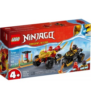 Конструктор LEGO Ninjago - Битката на Кай и Рас с мотор и кола (71789)