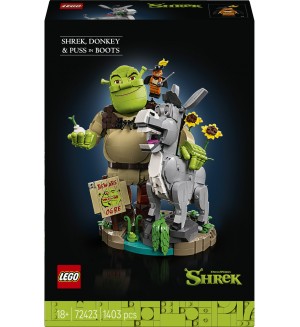 Конструктор LEGO Shrek - Шрек, магарето и Котаракът в чизми (72423)