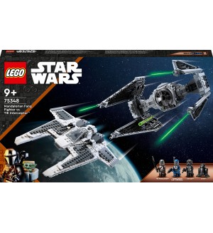 Конструктор LEGO Star Wars - Мандалорски изтребител срещу Тай прехващач (75348)