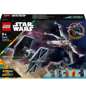 Конструктор LEGO Star Wars - TIE и X-Wing изтребители (75393)