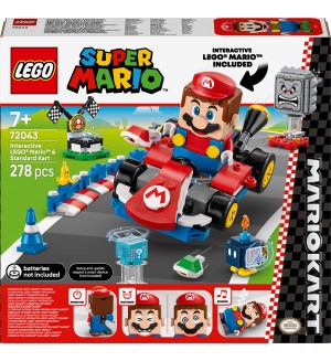 Конструктор LEGO Super Mario - Mario Kart, интерактивна фигура Mario и Standard Kart (72043)