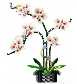 Конструктор MJI - Бяла орхидея, 736 части Конструктор MJI - Бяла орхидея, 736 части