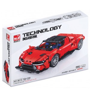 Конструктор MJI: Technology Car - Червен спортен автомобил, 1208 части