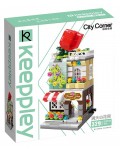 Конструктор Qman City Corner - Keepplеy, Магазин за цветя, червена роза