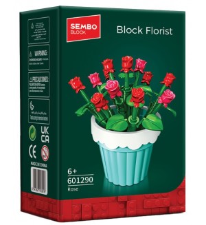 Конструктор Sembo Block - Рози в саксия, 77 части Конструктор Sembo Block - Рози в саксия, 77 части