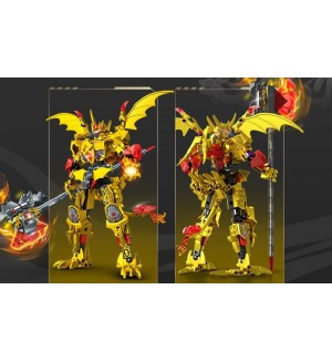 Конструктор Sembo Block: Трансформиращ се робот 2 в 1 - Golden Qilin, 463 части Конструктор Sembo Block: Трансформиращ се робот 2 в 1 - Golden Qilin, 463 части