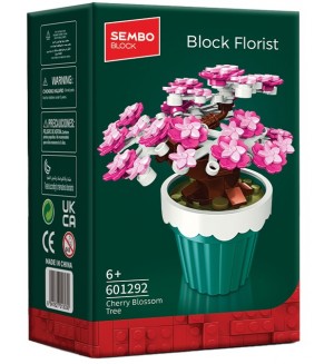 Конструктор Sembo Block - Вишнев цвят в саксия, 114 части Конструктор Sembo Block - Вишнев цвят в саксия, 114 части