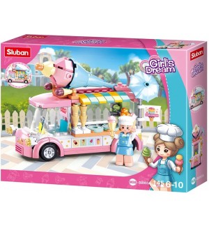 Конструктор Sluban Girl's Dream - Камион за сладолед, 145 части