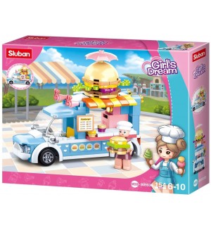 Конструктор Sluban Girl's Dream - Ван за бургери, 154 части