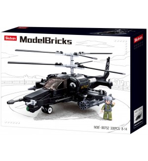 Конструктор Sluban Model Bricks - Хеликоптер КА-50, 330 части