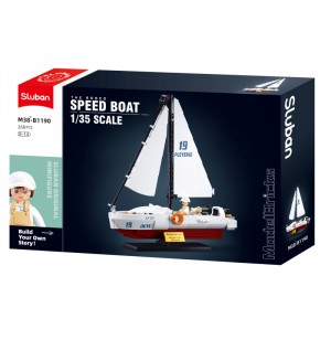 Конструктор Sluban Model Bricks - Скоростна лодка, 260 части