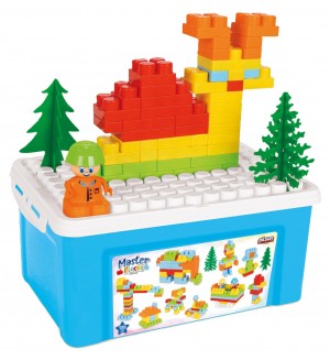 Конструктор в кутия Pilsan - Master Block, 128 части Конструктор в кутия Pilsan - Master Block, 128 части