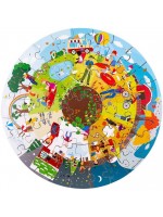 Кръгъл пъзел Bigjigs - Сезони, 50 части 