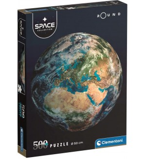 Кръгъл пъзел Clementoni от 500 части -  Земя, колекция Космос