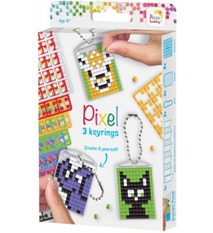 Креативен комплект с пиксели Pixelhobby - Ключодържатели, животни