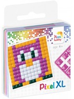 Креативен комплект с пиксели Pixelhobby - XL, Бухалче, 4 цвята 