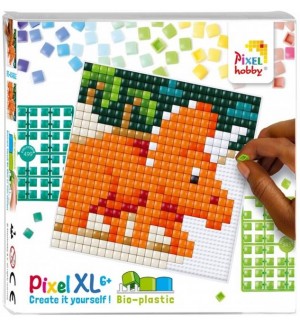 Креативен комплект с пиксели Pixelhobby - XL, Динозавър Трицератопс