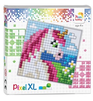 Креативен комплект с пиксели Pixelhobby - XL, Еднорог, Вид 2
