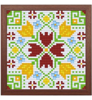 Креативен комплект с рамка и пиксели Bright Toys - Българска шевица, Елбетица, Pixel Classic