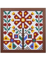 Креативен комплект с рамка и пиксели Bright Toys - Българска шевица, Мотив 3, Pixel Classic