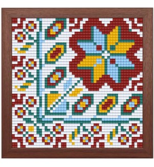 Креативен комплект с рамка и пиксели Bright Toys - Българска шевица, Мотив 4, Pixel Classic