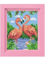 Креативен комплект с рамка и пиксели Pixelhobby Classic - Фламинго