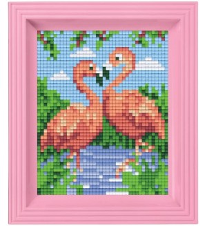 Креативен комплект с рамка и пиксели Pixelhobby Classic - Фламинго