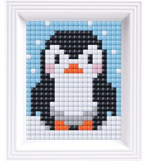 Креативен комплект с рамка и пиксели Pixelhobby - XL, Пингвинче