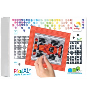 Креативен комплект с рамка и пиксели Pixelhobby - XL, Състезателна кола