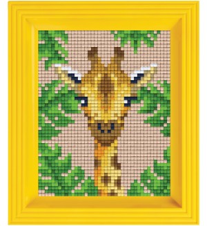 Креативен комплект с рамка и пиксели Pixelhobby - Жираф, Pixel Classic