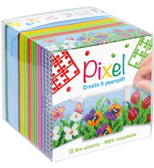 Креативен куб с пиксели Pixelhobby - Pixel Classic, Цветя