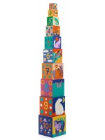 Кубчета за игра Djeco - Диви животни, 10 броя