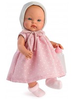 Кукла Asi - Бебе Алекс, с розова рокля на точки, 36 cm