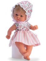 Кукла Asi Bomboncin - Бебе Чикита, с шапка  на цветя и дантели, 20 cm