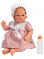 Кукла Asi Dolls - Бебе Коке, с розова рокля на точки и шапка, 36 cm Кукла Asi Dolls - Бебе Коке, с розова рокля на точки и шапка, 36 cm
