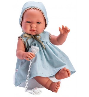 Кукла Asi Dolls - Бебе Мария, със синя рокля на звездички, 43 cm Кукла Asi Dolls - Бебе Мария, със синя рокля на звездички, 43 cm