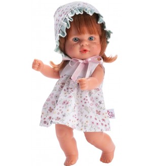 Кукла Asi Dolls Bombonchin - Бебе Чикита, с шапка и  рокля на цветя, 20 cm