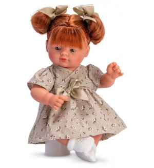 Кукла Asi Dolls - Джулия, със зелена флорална рокля, 36 cm