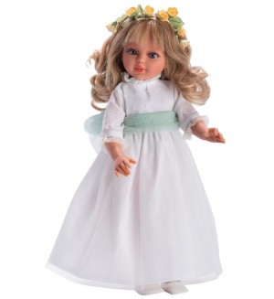 Кукла Asi Dolls - Сабрина, с официална рокля и зелен колан, 40 cm