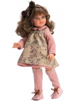 Кукла Asi Dolls - Сабрина, с цветна рокля и дълги розови чорапи, 40 cm