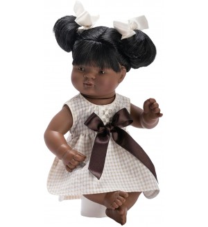 Кукла Asi Dolls - Сами, с рокля и кафява панделка, 36 cm