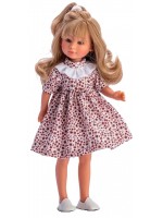 Кукла Asi Dolls - Силия, с рокля на винени цветя, 30 cm
