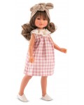 Кукла Asi Dolls - Силия, с розово-бяла карирана рокля, 30 cm