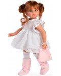 Кукла Asi - Сабрина, с бяла рокля и розова чанта, 40 cm