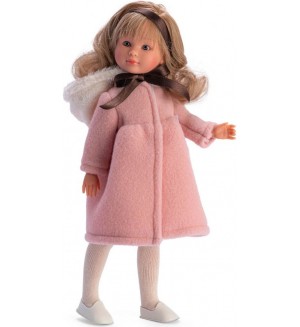 Кукла Asi - Силия, с вълнено розово палто с качулка, 30 cm