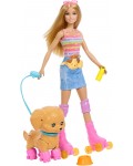 Кукла Barbie - Барби с кученце и ролкови кънки